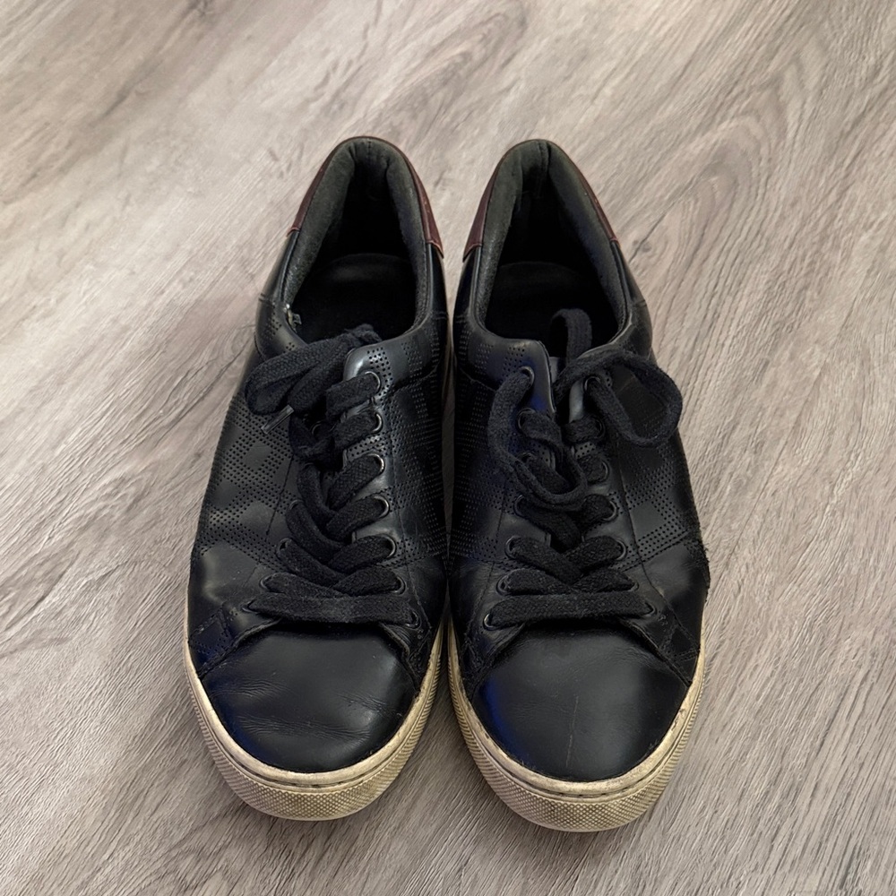 Burberry Men’s Black Leather Low-Top Sneakers